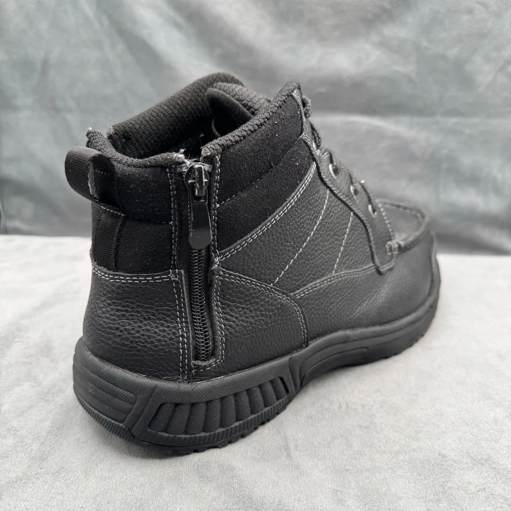 Orthofeet Ranger Men’s Black Leather Boots Casual Comfort Lace-Up Size 11 X-Wide
